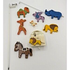 Vintage IRMI Safari Childrens Musical Mobile Music Box & Animals Parts Only